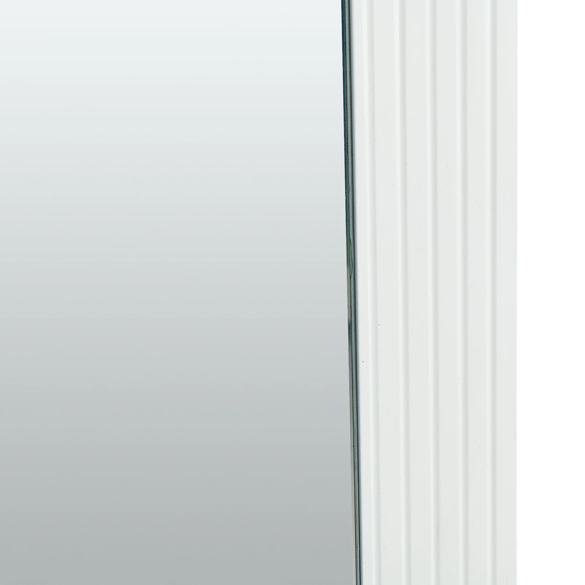 Wall Mirror Square 80x80cm Wood-Look Frame - White - Image 10