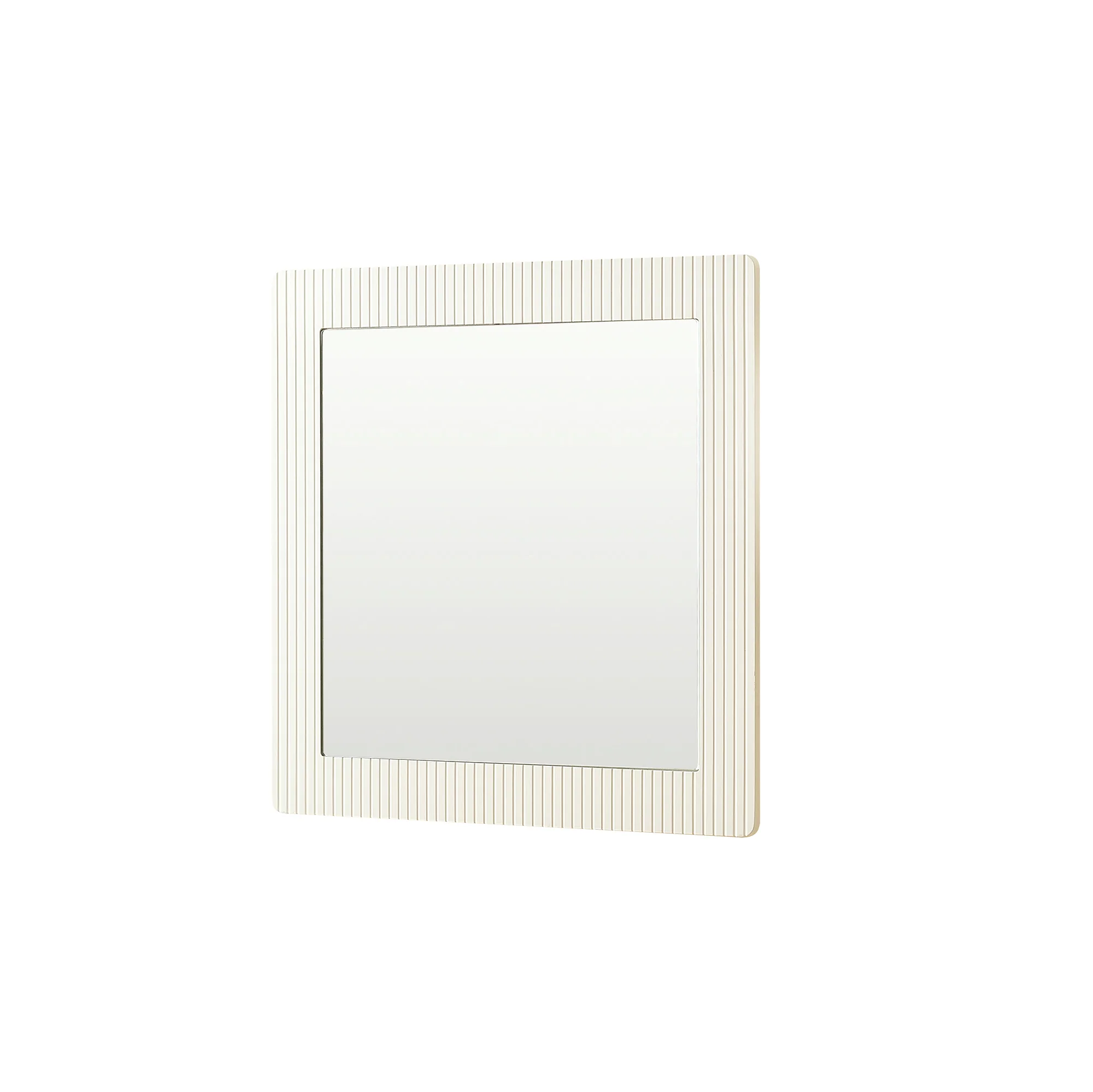 Wall Mirror Square 80x80cm Wood-Look Frame - White - Image 4