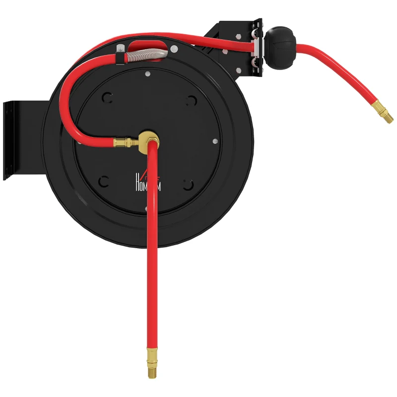 Wall-mounted Hose Reel Automatic Retraction 15+1m Hose 20 Bar - Metal - Image 8