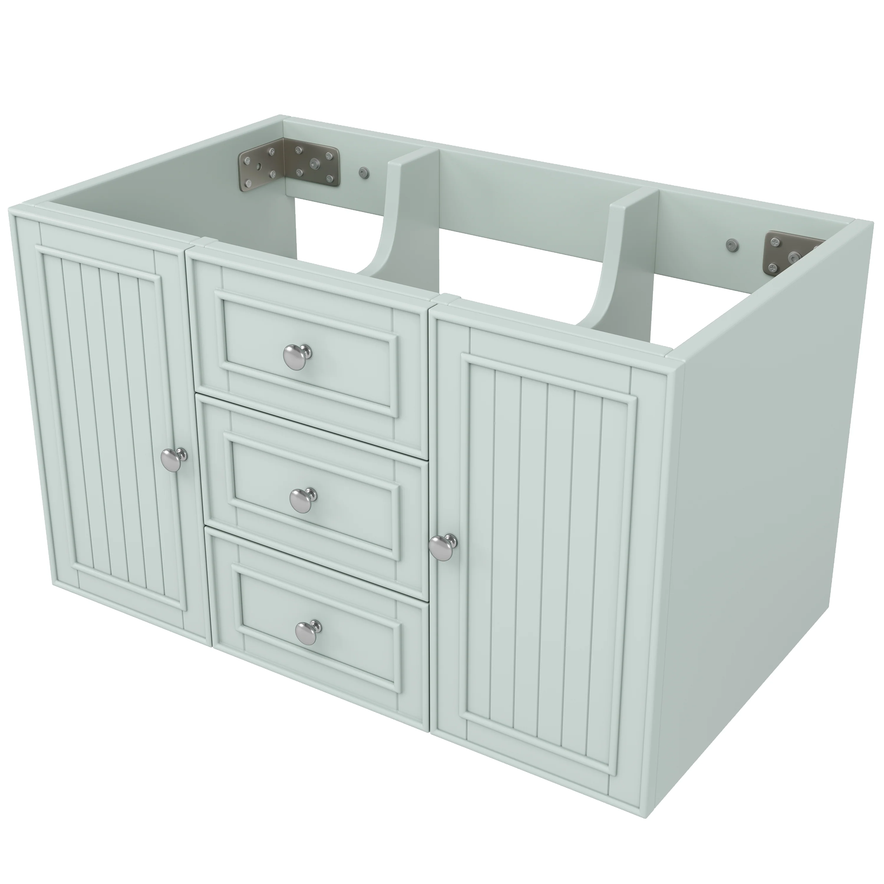 Wall-Mounted Vanity Unit 3 Drawers Modern Style 78.5x46.8cm - Green - Image 6