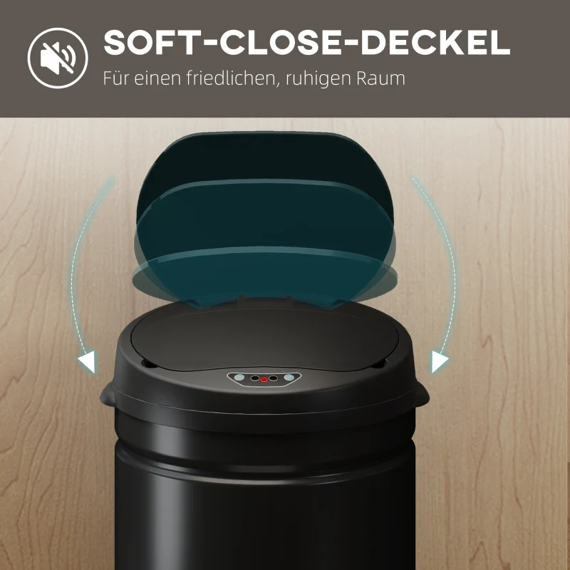 Waste Bin 42L Sensor-Activated Soft-Close Touchless - Stainless Steel - Image 7