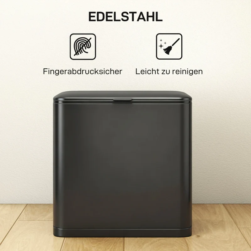 Waste Bin 8L Freestanding Wall-Mounted - Stainless Steel Black - Image 7
