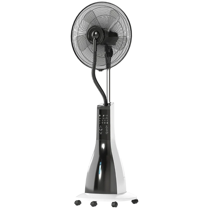 Water-Cooled Pedestal Fan, Misting, Remote, 3 Speed, 3L Tank, 90W, 125cm with Wheels