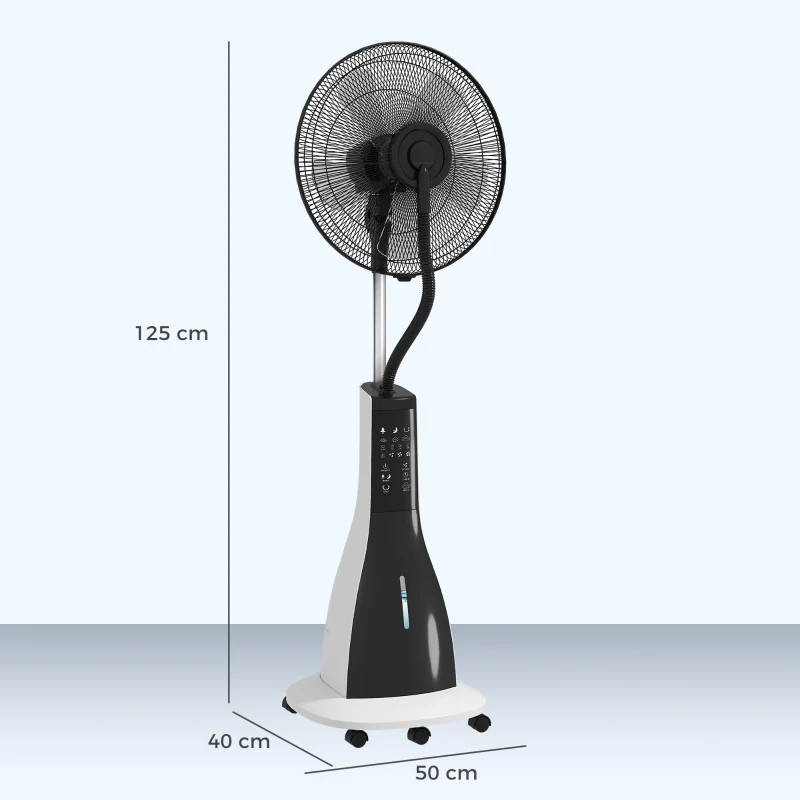 Water-Cooled Pedestal Fan, Misting, Remote, 3 Speed, 3L Tank, 90W, 125cm with Wheels - Image 3