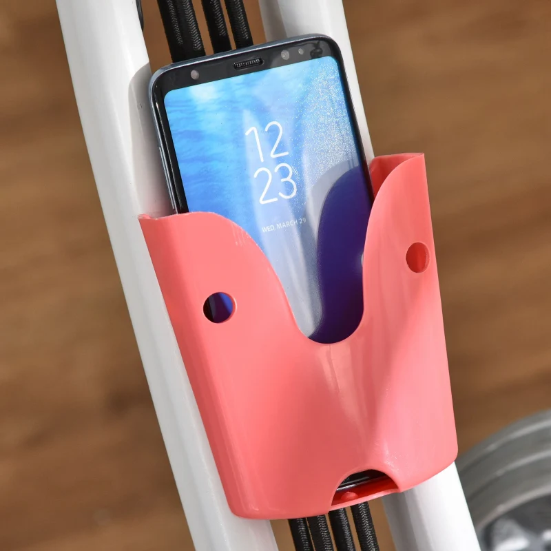 X-Bike 2-in-1 Exercise Bike Foldable 8-Level Magnetic Resistance LCD Monitor Tension Cables Pink - Image 8